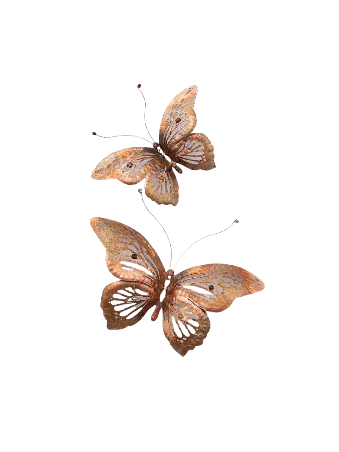 Nature Wall Art Pair 3D Decor Copper Butterflies w , Jewish Wedding Gi